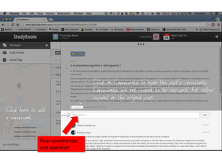 Pour commenter
une question
 