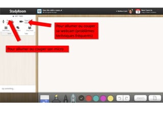 Pour allumer ou couper
                           sa webcam (problèmes
                           techniques fréquents)


Pour allumer ou couper son micro
 