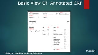 Basic View Of Annotated CRF
17
11/20/201
7Katalyst Healthcares & Life Sciences
 