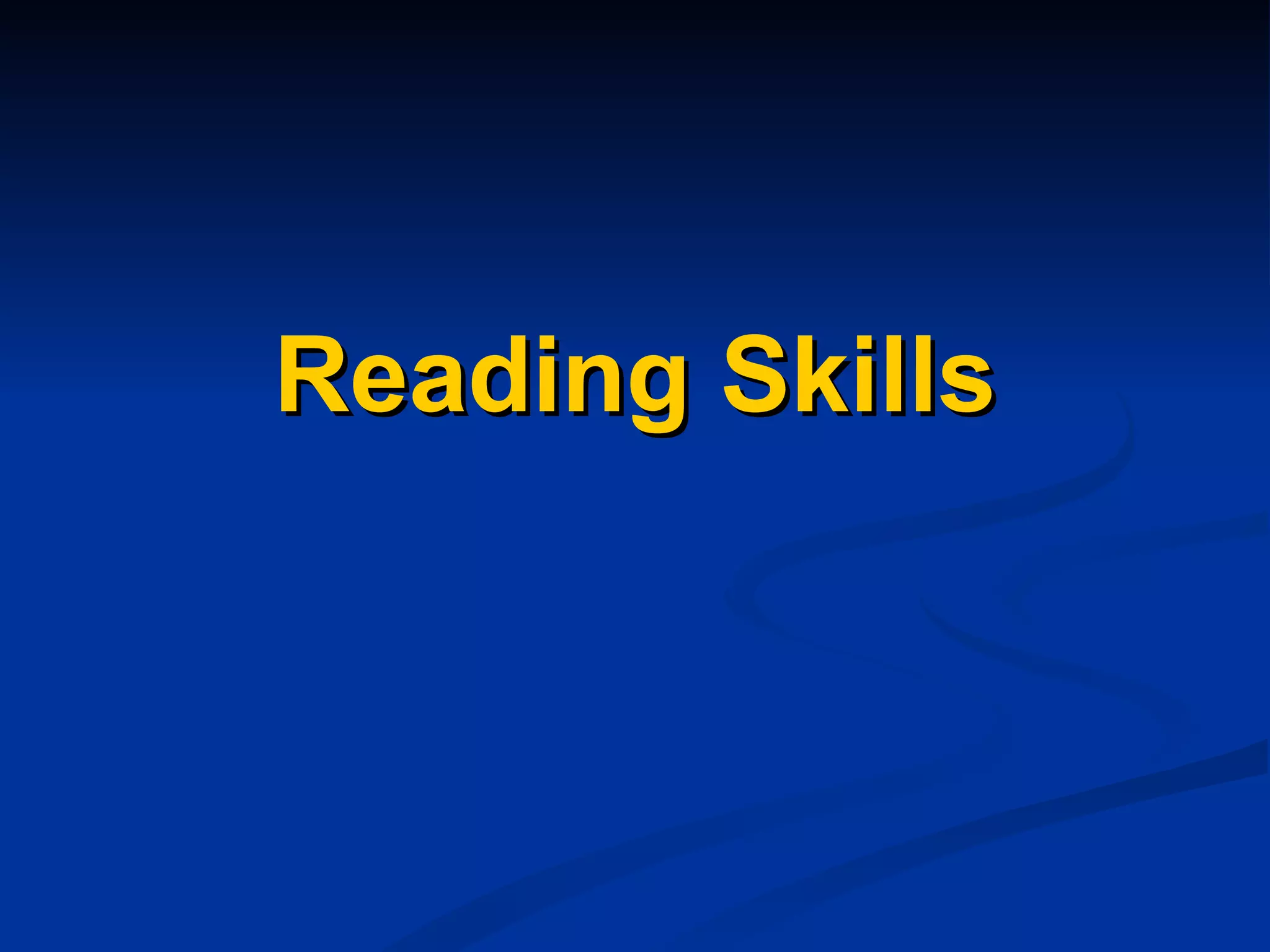 Reading Skills 