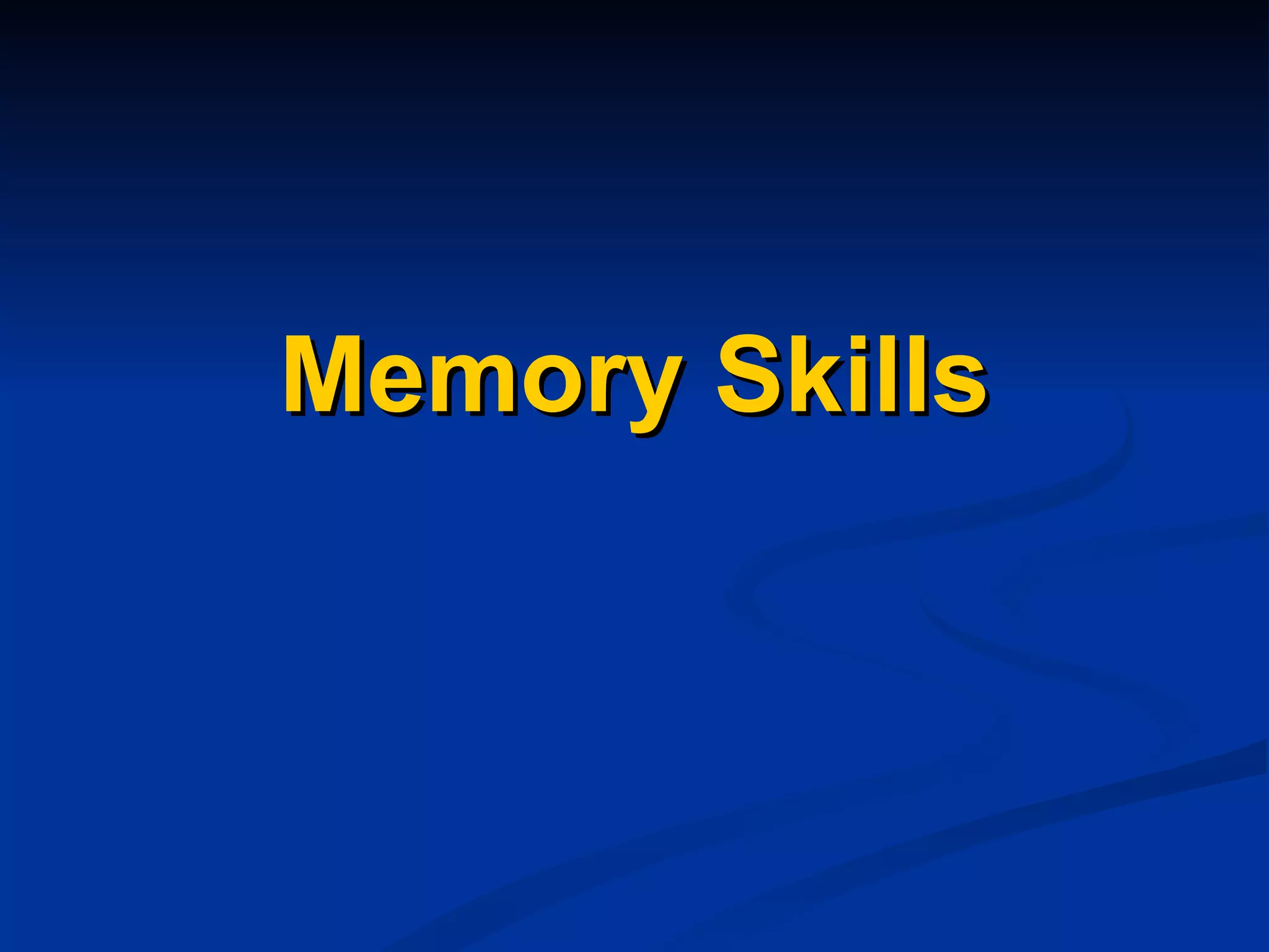 Memory Skills 