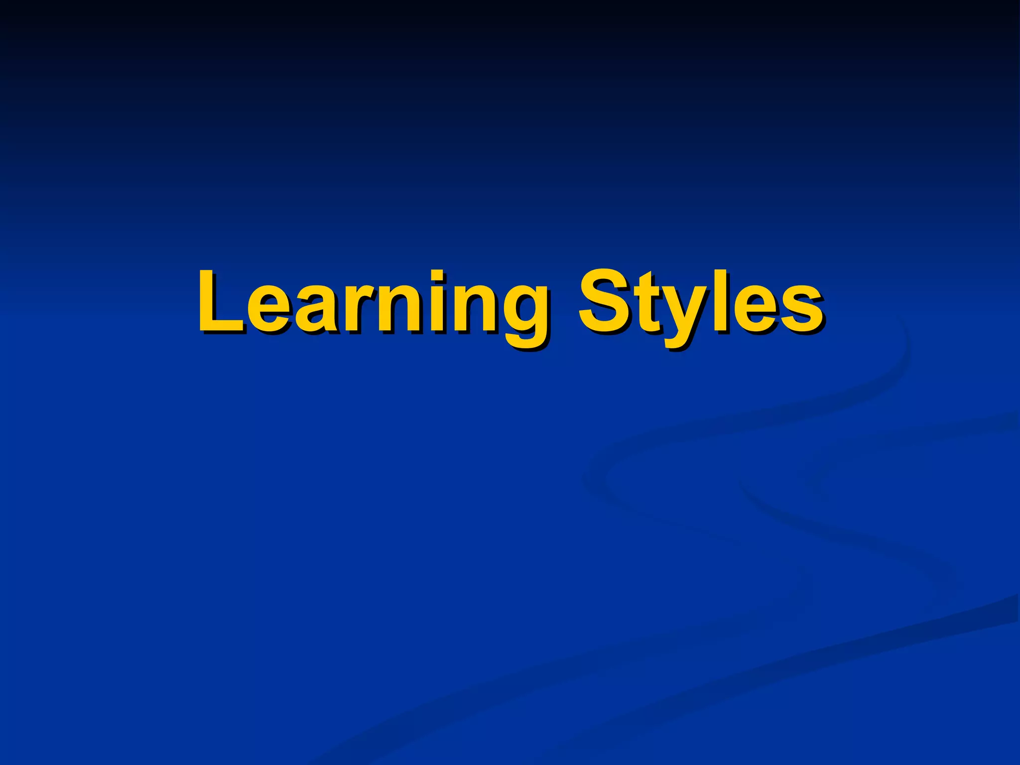 Learning Styles 