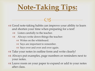 Study skills assessment | PPTX