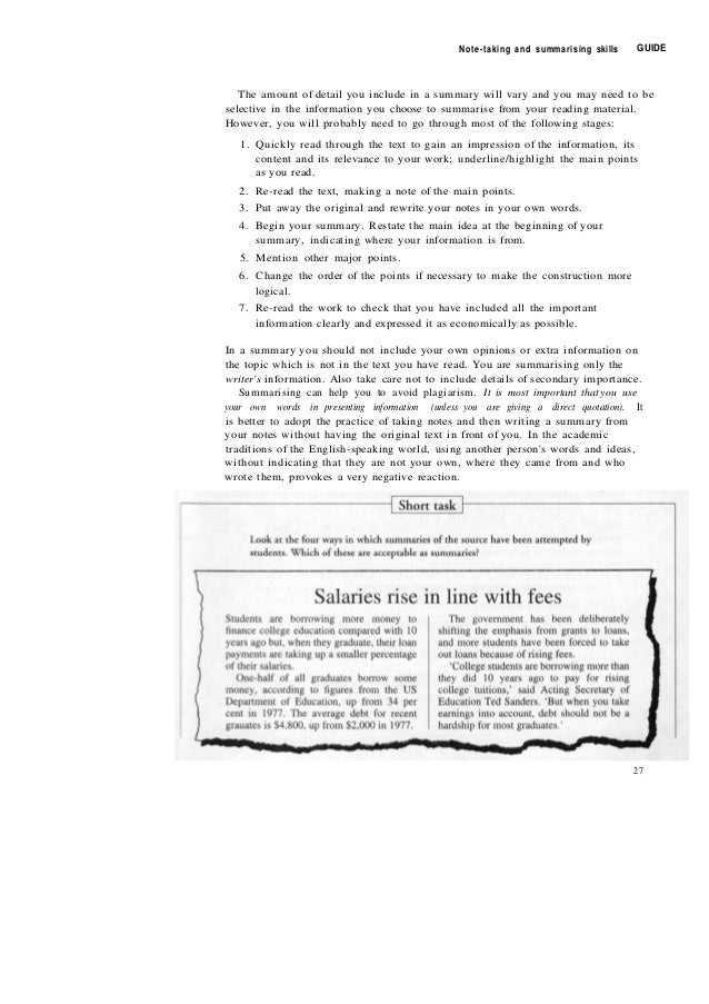 List of academic skills picture