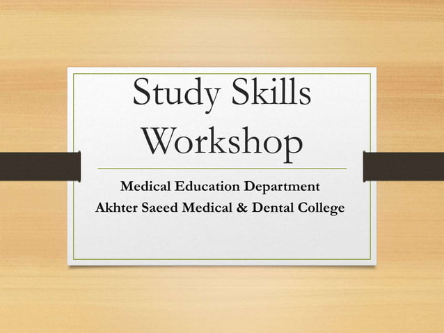 study skills workshop .ppt