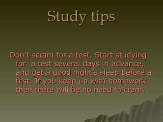 Study Tips | PPS