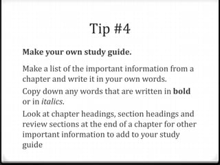 Study Tips Top 10 | PPTX