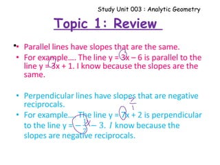 Study Unit 003 of MAT0511 - Analytic Geometry | PPT