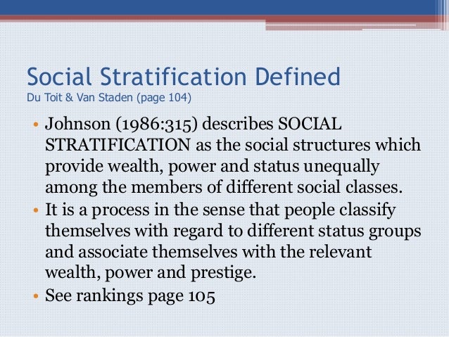 define social stratification