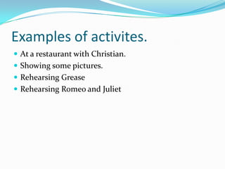 2004-2007 «Ourenvironment and thecitizenscompromise: theeuropeanteenagers are interested in theirfuture». WeworkedwitheschoolsfromNorway, Polandand France.THE CAMALEÓ PROJECTOur PELE project 2007-10PELE. Experimental Project of ForeignLanguages. Theylast 3 years (money 2000  Euros/languageassistant???)Modality c . Theaimistheimprovement of the oral communicativecompetencewithspecialemphasisonthe oral productionwiththehelp of new technologies.Modality a. CLIL  Content and LanguageIntegratedLearning.Modality b. Workingwithprojects.