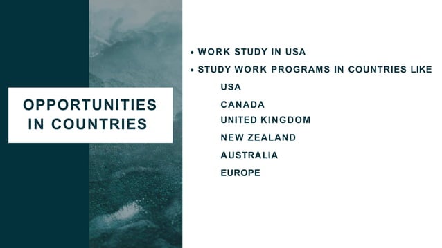 Study Work Program Abroad PPT | PPT