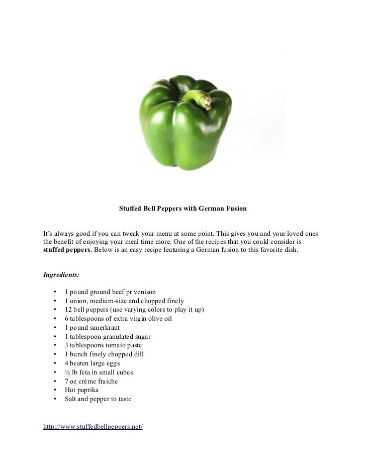 Stuffed Bell Peppers with German Fusion