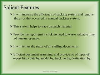 Stuffing and packing system | PPTX