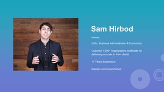 M.Sc. Business Administration & Economics
Coached 1 000+ organizations worldwide on
delivering success to their clients.
7+ Years Experience
linkedin.com/in/samhirbod
Sam Hirbod
 