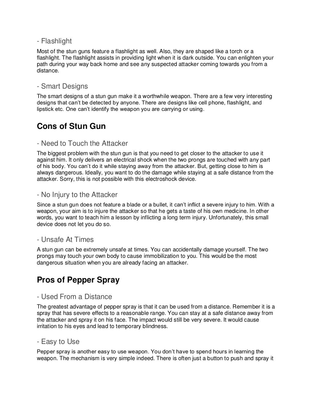 Stun gun vs pepper spray which is better for self defense