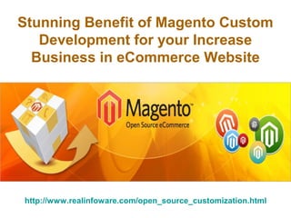 Stunning Benefit of Magento Custom
   Development for your Increase
  Business in eCommerce Website




http://www.realinfoware.com/open_source_customization.html
 