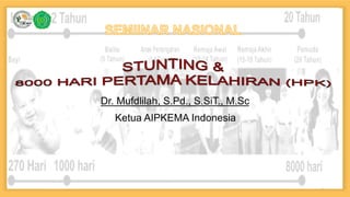 1
Dr. Mufdlilah, S.Pd., S.SiT., M.Sc
Ketua AIPKEMA Indonesia
 
