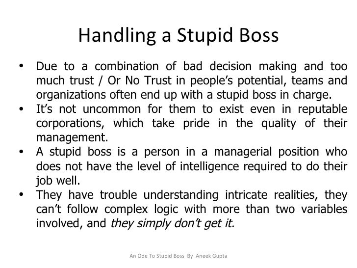 dealing with a bad boss