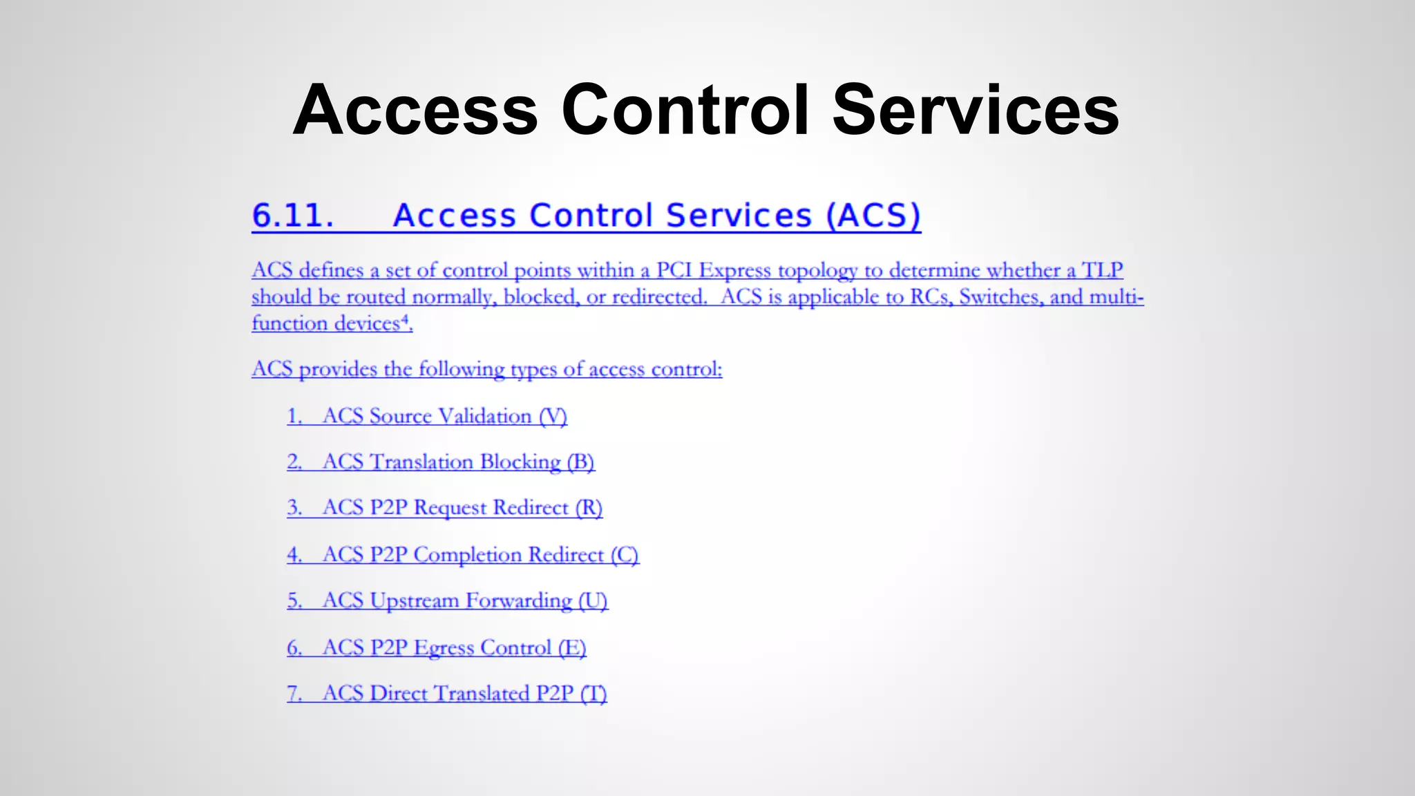 Access Control Services 
 