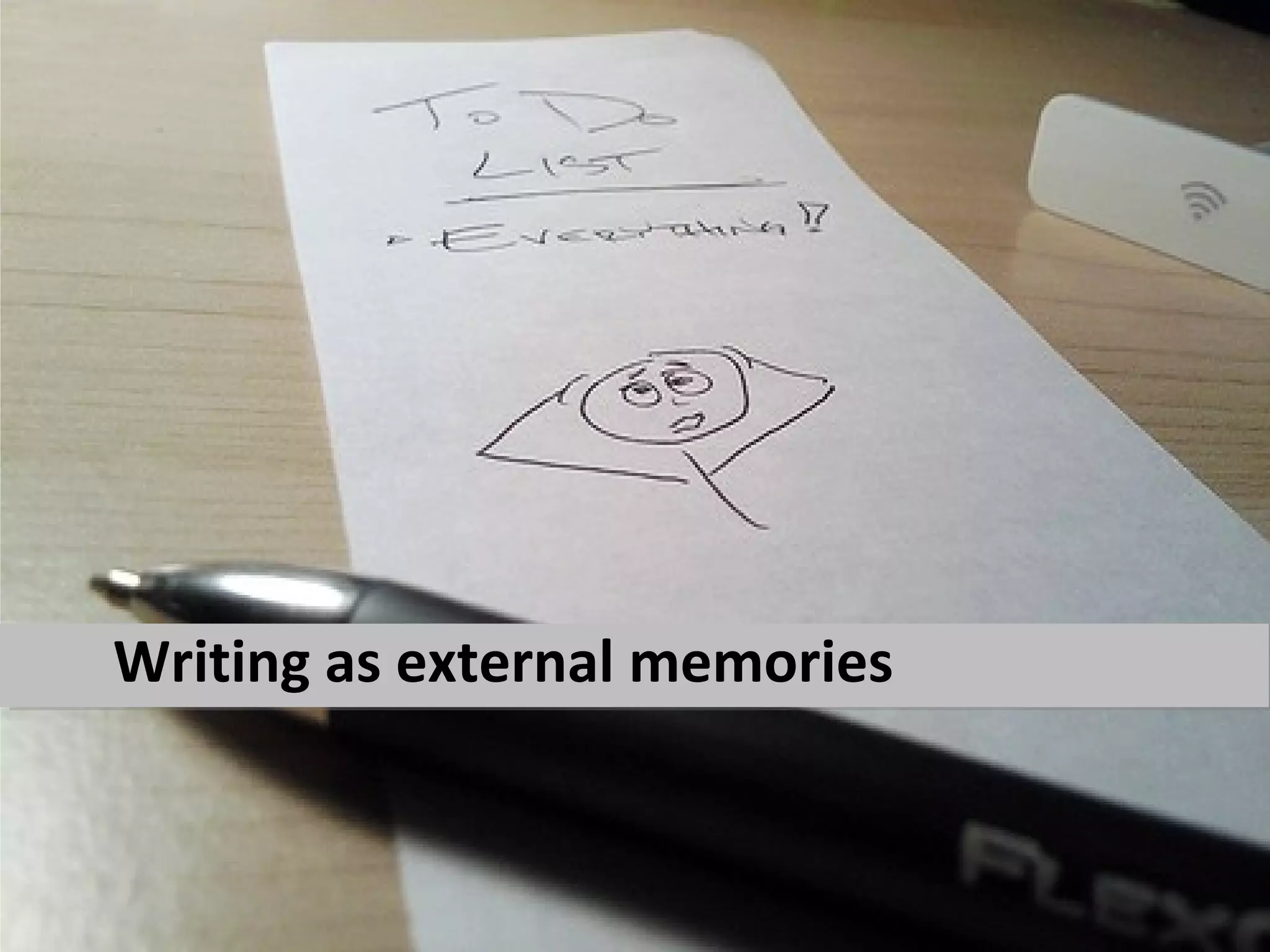 Writing as external memories
 