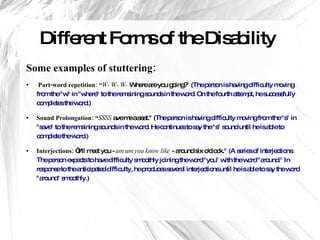 Stuttering Example Stuttering | PPT