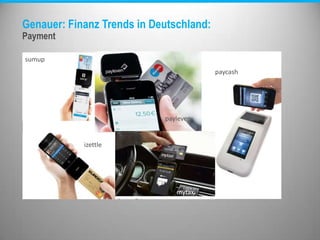 Genauer: Finanz Trends in Deutschland:
Payment
sumup
izettle
payleven
paycash
mytaxii
 