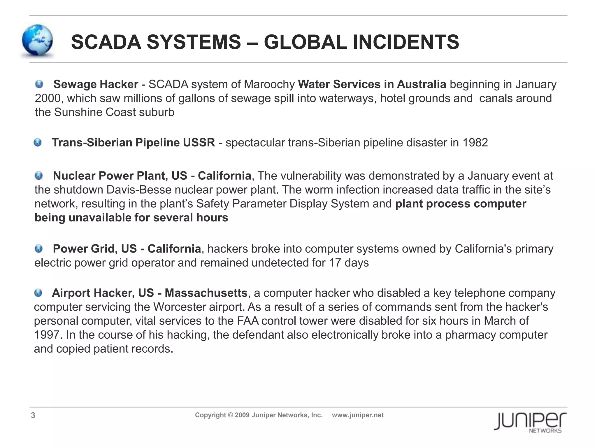  Introduction to SCADA systems