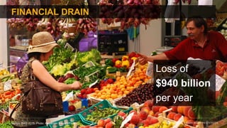 FINANCIAL DRAIN
Loss of
$940 billion
per year
Source: FAO 2015; Photo: Alexander Edward/Flickr
 