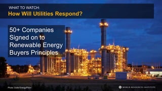 WHAT TO WATCH:
Photo: Duke Energy/Flickr
50+ Companies
Signed on to
Renewable Energy
Buyers Principles
How Will Utilities Respond?
 