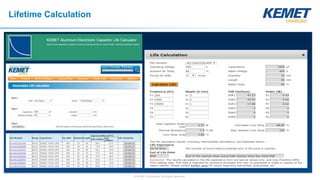 © KEMET Electronics. All Rights Reserved.
Lifetime Calculation
 
