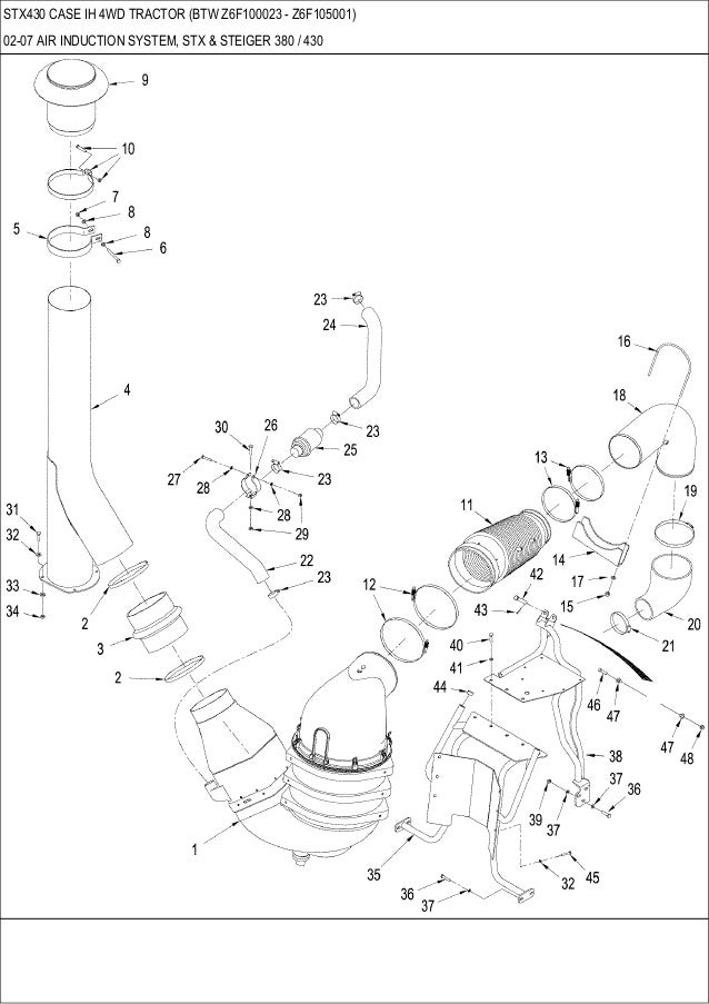 Stx 430 CASE IH 4WD Tractor parts catalog