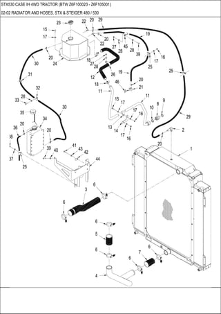 STX530 CASE IH 4WD TRACTOR (BTW Z6F100023 - Z6F105001)
02-02 RADIATOR AND HOSES, STX & STEIGER 480 / 530
 