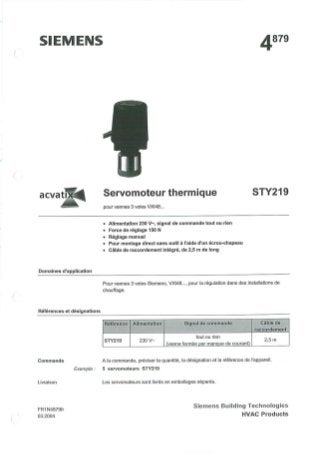 STY219 servomoteur thermique_pour_vanne_vxi48_notice