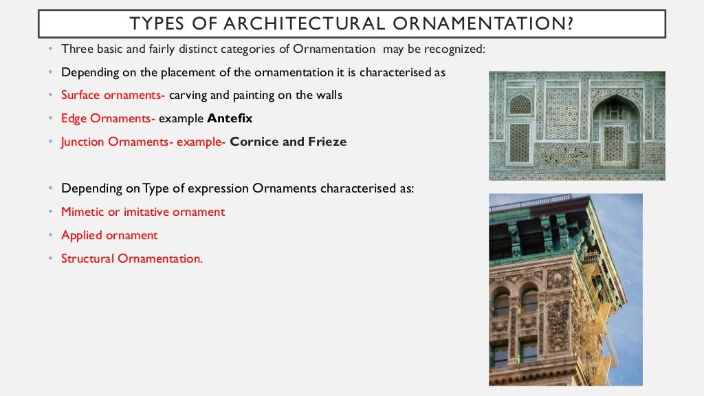 Style and ornamentation in Architecture