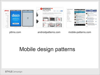 Patterns pttrns.com androidpatterns.com mobile-patterns.com Mobile design patterns 