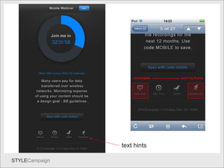 Circle navi text hints 