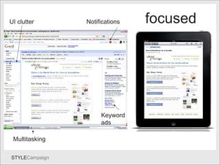 Frame Notifications Keyword ads focused UI clutter Multitasking 