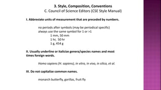Style, Composition, and Conventions | PPTX