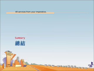 All services from your imperative.
15
Y
Summary
 