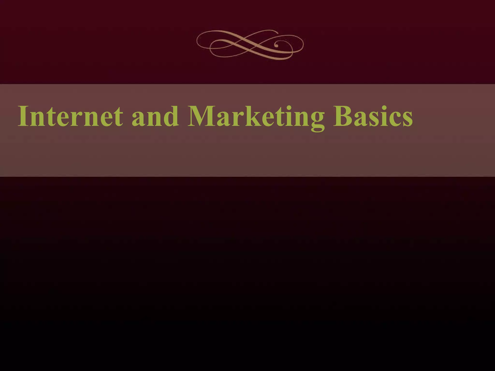 Internet and Marketing Basics 