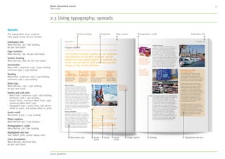 MSC style guide
6. Design application 23
Our visual style
Get Certified! MSC Fisheries Standard23Get Certified! MSC Fisheries Standard 23
Following MSC certification in
2009, the Ben Tre clam fishery in
Vietnam experienced up
to 50% price increases for its
products due to new markets
in Europe and North America.
3 Roheim et al 2011 Journal of Agricultural Economics
4 Asche et al 2013 Duke University, USA
5 Sogn-Grundvag et al 2014 Journal of Agricultural Economics
“The MSC process has been
hugely valuable in helping to
create positive dialogue and
relationships with NGOs and other
fishing organisations. It has given
us a framework to address concerns
and deliver measurable impacts.”
Johann Augustyn, Secretary of the
South African Deep-Sea Trawling
Industry Association
Potential benefits include:
– Livelihoods protected
– Access to new markets
– Existing markets secured
– Possible price premiums
– Reputation enhanced
– Promotional opportunities
Achieving certification against the
MSC Fisheries Standard validates the
efforts made by your fishery to ensure
the long term sustainability of marine
environments. By ensuring that your
fishing practices are sustainable you
will be helping to secure jobs and
fishing-based economies for the future.
You could also enhance your reputation
and secure new business opportunities.
“We appreciate that our
clients and their customers
take sustainability seriously,
and that they demand MSC
certification from their suppliers.”
Sigve Nordrum, Sustainability
Director at Aker BioMarine
Benefits of
MSC certification
©LeonardFaüstle
Independent studies conducted in
the USA show price premiums of 14%
for MSC certified Alaska pollock3
, 13%
for salmon4
and 10% for haddock5
.
In 2014 94% of MSC certified fisheries
met best practice requirements for stock
health, compared with 80% in 2009.
MSC certified fisheries can gain a
competitive advantage in markets
where environmental credibility
plays an increasingly decisive
role in purchasing decisions.
Sustainable fishing for today and tomorrow
An introduction
to MSC fisheries
certification
[INSERT FSC LOGO,
PRINTER AND PAPER
INFO HERE]
FSC LOGO TO
GO HERE
Design by Forster Communications.
All information correct at time of publication.
@MSCecolabel #MSCcertified
© Marine Stewardship Council 2015
info@msc.org
www.msc.org/fisheries
/marine-stewardship-council
/sustainableseafood
Find out more:
Countries where fisheries are engaged in the MSC program
fisheries certified
to the MSC
Fisheries Standard
245
More than
Inspirational
imagery
Key facts
 figures
Real people, real stories
Bold use
of colour
Our visual style is the outward expression
of the MSC. Our logo is the primary element
of that visual expression. However, other
component parts play an important role in
establishing the MSC visual style.
These style elements are:
– Typography
– Colour
– Imagery
In this section we show how all these elements
can be brought together to create engaging and
inspiring visual communications for the MSC.
2. Language 3. Our identity 4. Typography 5. Colour 6. Design application 7. Imagery 8. Moving image 9. Tools and templates 10. Checklist
Contents
1. About MSC
 