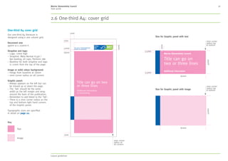 MSC style guide
6. Design application 28
Front cover examples
The examples shown here demonstrate how you
can develop a distinctive brand style for your
front cover that combines the MSC core brand
elements to create compelling communications.
To create the colour panel, see page 21.
Marine Stewardship Council
Global Impacts
Report 2015
Look for the
MSC ecolabel
The MSC ecolabel on a seafood product
means that it…
• comes from a sustainable wild-catch
fishery that has been independently
certified to the MSC standard.
• is fully traceable to a sustainable source.
Tens of thousands of MSC certified
products are now available in
around 100 countries.
Design by Forster Communications
Cover photo: ©armiblue
Ensuring
healthy
oceans for
the future
msc.org
Charitable donations support us in engaging
with fisheries, raising consumer awareness,
and ensuring the integrity of our standards.
Help to support our work at:
www.msc.org/oceanhero
Be an ocean hero
© Marine Stewardship Council 2015
@MSCecolabel
/MSCecolabel
info@msc.org
www.msc.org
Why sell certified
sustainable seafood?
For organisations with a central office function and
many locations distributing, processing or trading
certified seafood such as co-operatives, franchises
and vertically-integrated companies
Portrait examples
Landscape examples
MSC style
guide
A guide for creating exciting and
consistent MSC communications PowerPoint Template
Internal use only
June 2015
1
1. About MSC
MSC style
guide
A guide for creating inspiring and
consistent MSC communications
Global (version 2.0) – English
2. Language 3. Our identity 4. Typography 5. Colour 6. Design application 7. Imagery 8. Moving image 9. Tools and templates 10. Checklist
Contents
1. About MSC
 