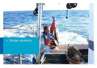 4
MSC style guide
1. About MSC
1. About MSC
Our vision
Is of the world’s oceans teeming
with life, and seafood supplies safeguarded
for this and future generations.
Our mission
Is to use our ecolabel and fishery
certification program to contribute to the
health of the world’s oceans by recognising
and rewarding sustainable fishing practices,
influencing the choices people make when
buying seafood and working with our
partners to transform the seafood market
to a sustainable basis.
The Marine Stewardship Council (MSC) is an
international non-profit organisation established
to address the problem of unsustainable fishing
and safeguard seafood supplies for the future.
Our vision is for the world’s oceans to be teeming
with life – today, tomorrow and for generations to
come. Through our certification and ecolabelling
program, we’re helping to create a more sustainable
seafood market.
Who we are*
*Signed off wording February 2015
2. Language 3. Our identity 4. Typography 5. Colour 6. Design application 7. Imagery 8. Moving image 9. Tools and templates 10. Checklist
Contents
1. About MSC
 