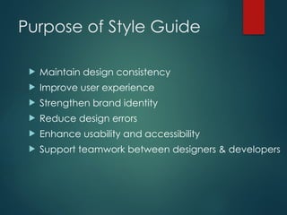 Comprehensive Style Guide for Consistent UI Design and Branding | PPTX