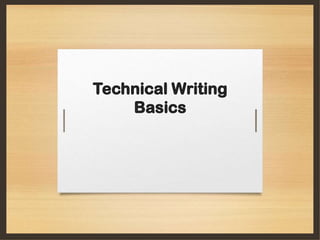 Technical Names Style Style in technical writting | PPTX