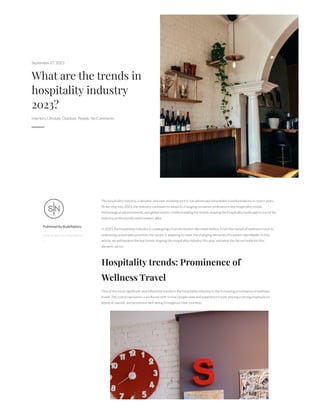 What are the trends in hospitality industry 2023? | PDF