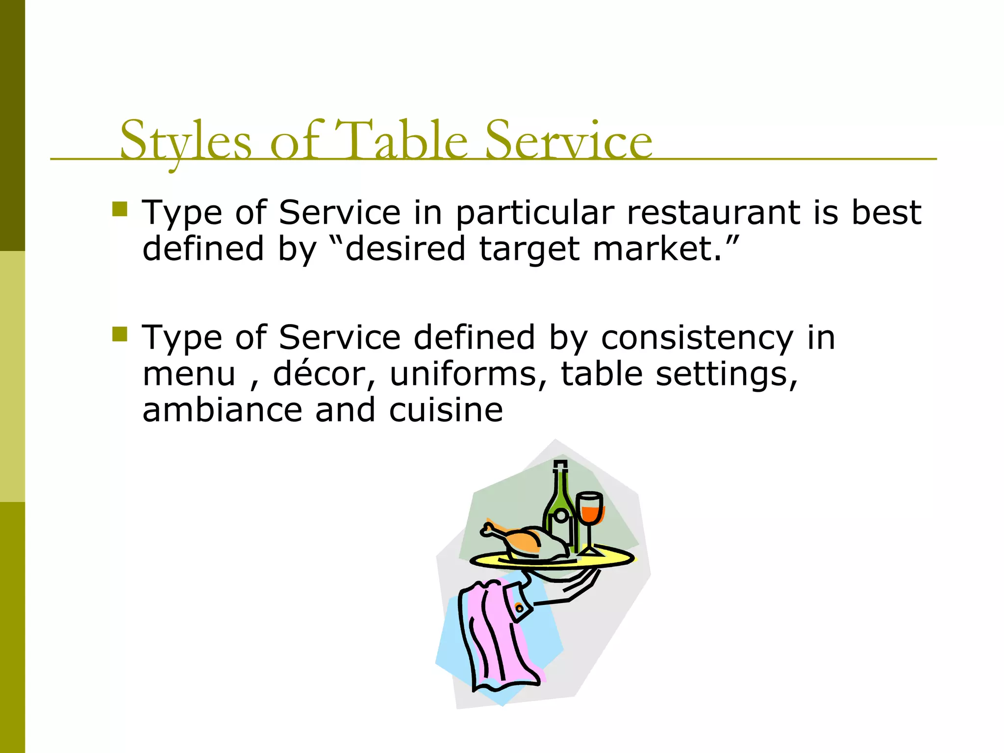 Styles of table service ppt PPT