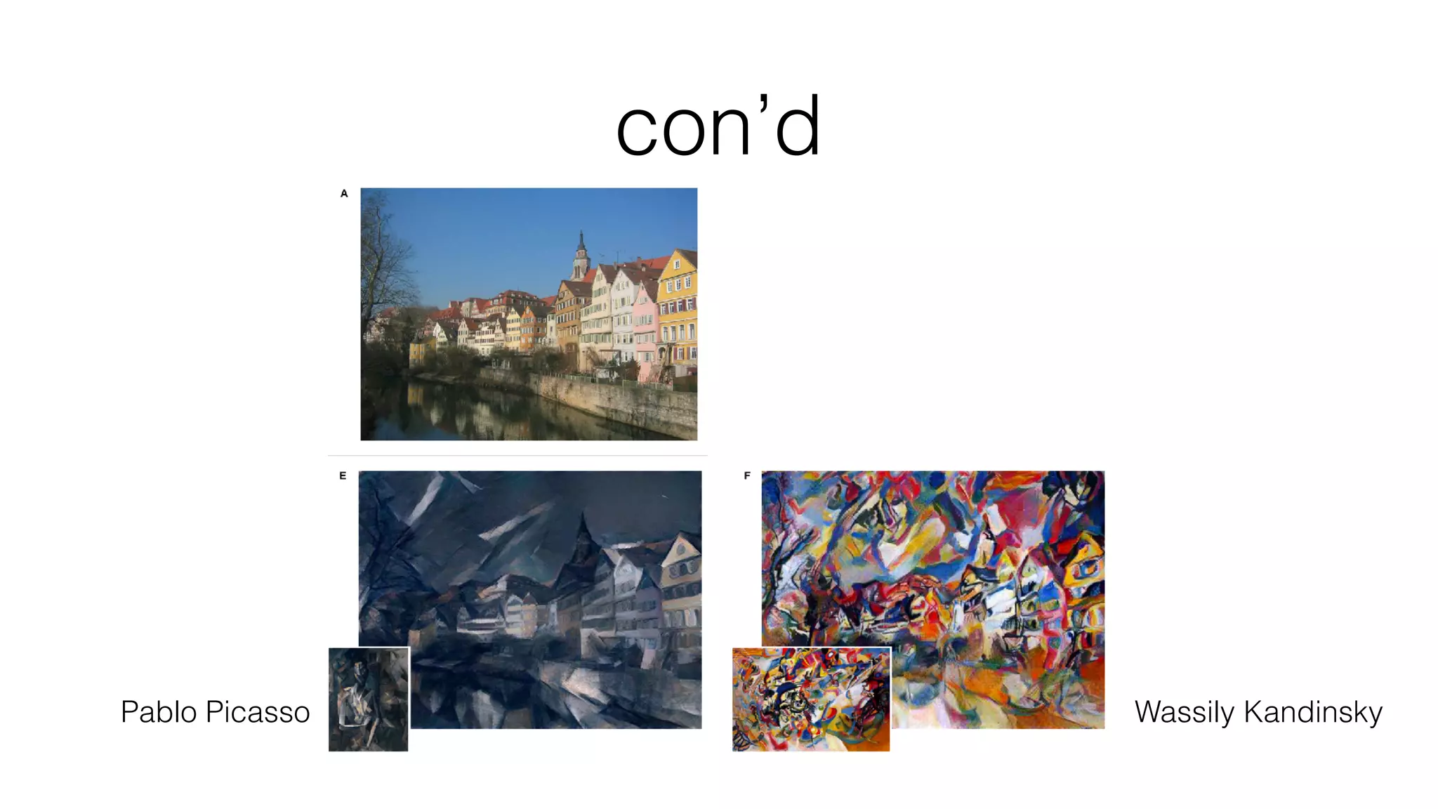 con’d
Pablo Picasso Wassily Kandinsky
 