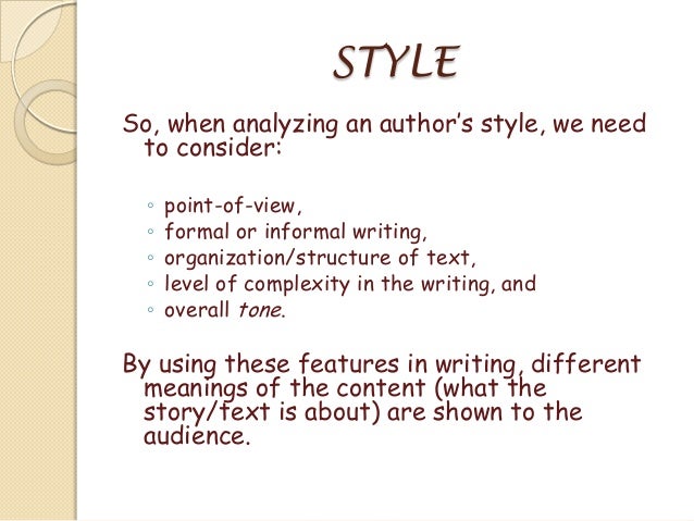 STYLE AND TONE