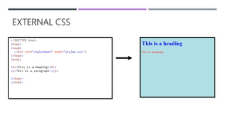 EXTERNAL CSS
 